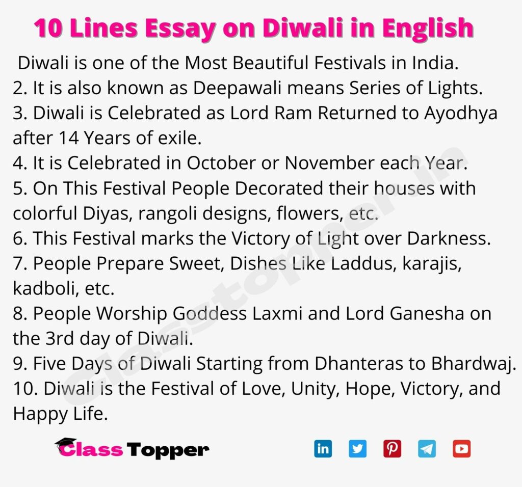 10 Lines Essay on Diwali in English