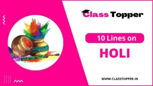 10 Lines on Holi festival in Hindi for Class 1 Students