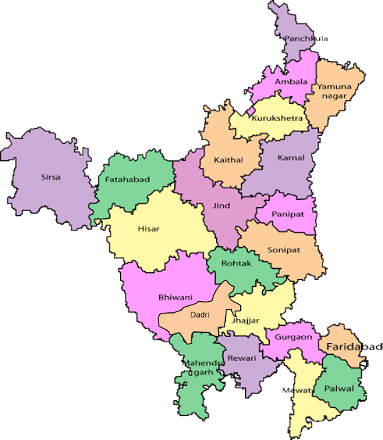 हरियाणा राज्य का नक्शा को Download कीजिये