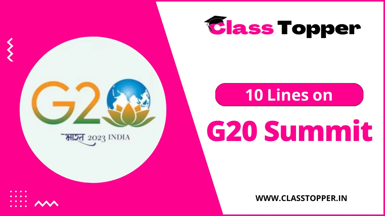 10 Lines on G20 Summit for Children and Students